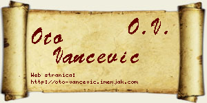 Oto Vančević vizit kartica